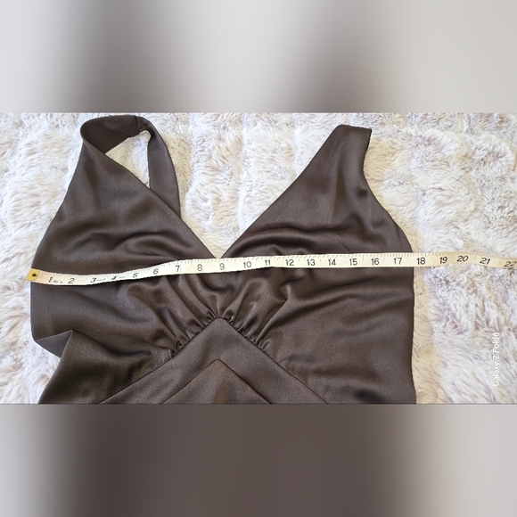 ZARA ZW Satin Splite Long DRESS SIZE L - Picture 9 of 10